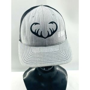 Hunting Deer Horns Heart Accent Grey/Black Baseball Cap Trucker Hat Adjustable